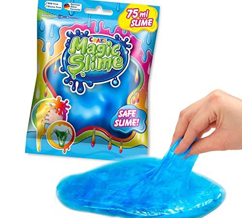 CRAZE Magic Slime Foil Bag 75ml, Borsa di slime per bambini, Slime magico in una borsa - diverse colore, Assortito, 18583