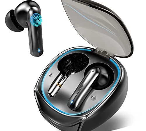 Cuffie Bluetooth 5.3, Smoonigh Auricolari Bluetooth Senza Fili con Stereo HiFi e 4 Mic HD, Cuffie In Ear con ENC Cancellazione del Rumore e Modalità Gioco, 40 Ore IP7 Impermeabili Cuffie Wireless