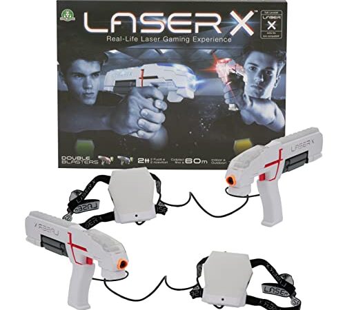 Giochi Preziosi Laser X - Blaster, Indoor E Outdoor con 2 Laser Blaster, 2 Ricevitori, Luci E Suoni, Confezione Sostenibile, per Bambini A Partire dai 4 Anni LAE00110