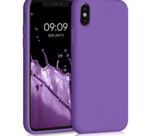 kwmobile Custodia Compatibile con Apple iPhone X - Cover Silicone Gommato - Back Case Protezione Posteriore Cellulare - Viola Ametista