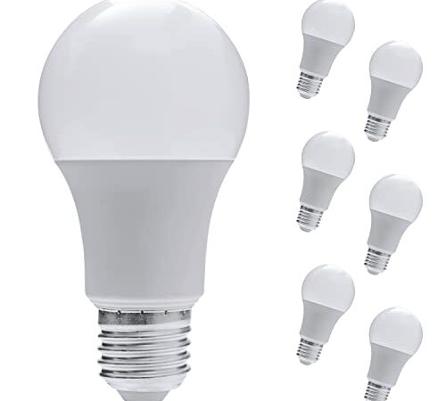 Lampadine Led E27 Luce Calda [Conf. da 6 Pezzi] - 9W equivalenti a 60W, 720 Lumen - Lampadina 4000k per Casa ed Esterno