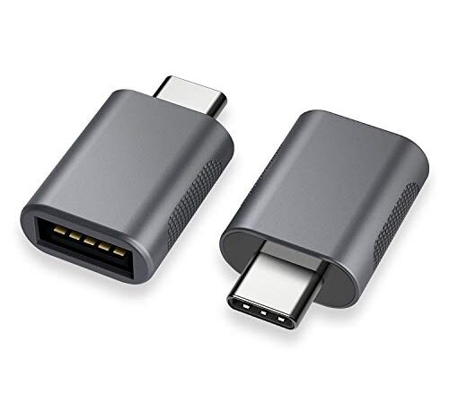 nonda Adattatore da USB C a USB 3.0 (2 Pezzi),Adattatore OTG da Thunderbolt 3 a USB Femmina per MacBook Pro 2021, MacBook Air 2020, iPad Pro 2021, Altri dispositivi con USB Tipo C (Spazio Grigio)