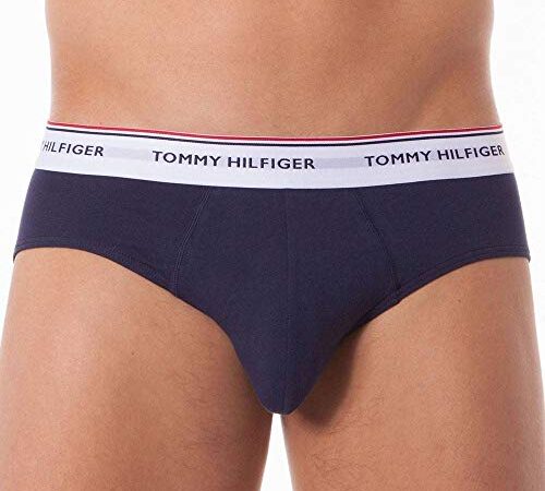 Tommy Hilfiger 3 Pack Slip Brief, Multicolore (Multi/Peacoat 904), M (Pacco da 3) Uomo