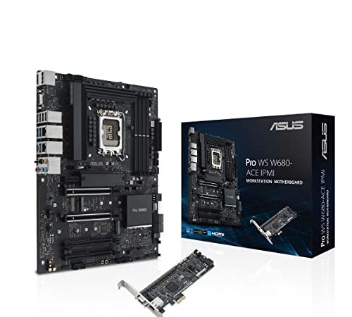 ASUS Pro WS W680-ACE IPMI Scheda madre Intel W680 LGA 1700 ATX, PCIe 5.0, DDR5, 2 Intel 2,5 Gb Ethernet, 3 slot PCIe 4.0 M.2, 2 USB 3.2 Gen 2, SlimSAS, SATA 6 Gbps, HDMI, DisplayPort e VGA