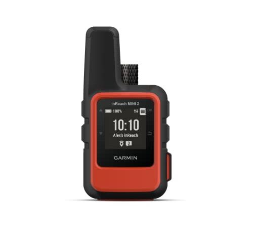 Garmin InReach Mini 2 (Flame Red), Comunicatore Satellitare, Copertura Iridium, Invia e ricevi messaggi, Lancia SOS, LiveTrack, TracBack, Autonomia fino a 14 giorni