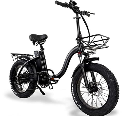 TODIMART Bicicletta Elettrica Pieghevole Fat Tire 20"* 4" Con Batteria 48V15Ah, Bicicletta Da Montagna Da Città A Lungo Raggio, Ad alta potenza