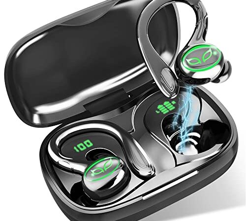 Cuffie Bluetooth 5.3, Auricolari Bluetooth Sport Senza Fili 48 Ore Bassi Potenziati In Ear Cuffie Wireless Running con HiFi Stereo Mic, IP7 Impermeabili Cancellazione Rumore Cuffiette Bluetooth, USB-C