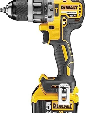 DEWALT DCD796P2-QW Trapano Avvitatore, a Percussione, 2 velocità, 5.0 Ah, Motore Brushless, con Doppia Batteria in Valigetta TSTAK, 460 W, 220 V, Giallo/Nero