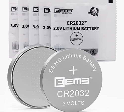 EEMB CR2032 3V Batteria al litio Li-MnO₂ Batteria a bottone 2032 DL2032 ECR2032 LM2032 Compatibile con portachiavi per auto monitor del glucosio telecomando collari per animali domestici