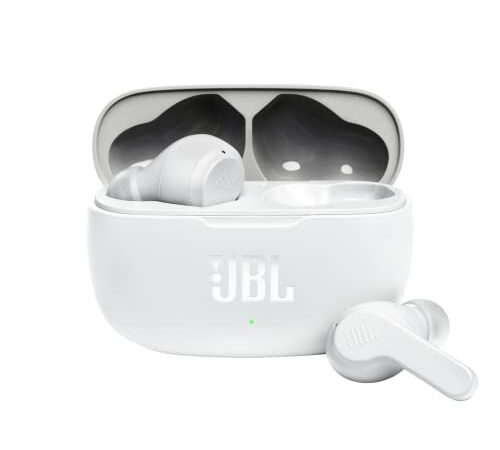 JBL Wave 200TWS Cuffie In-Ear True Wireless, Auricolari Bluetooth Senza Fili con Microfono Integrato, Protezione IPX2, fino a 20h di Autonomia Combinata, Custodia Ricarica, Bianco