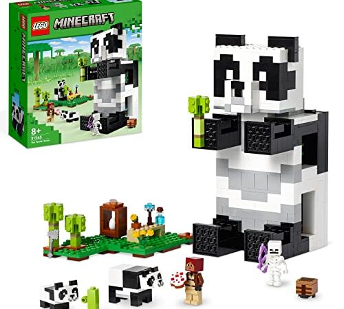 LEGO 21245 Minecraft Il Rifugio del Panda, Modellino da Costruire di Casa Giocattolo con Personaggi e Animali, Giochi per Bambini, Ragazzi e Ragazze, Idea Regalo