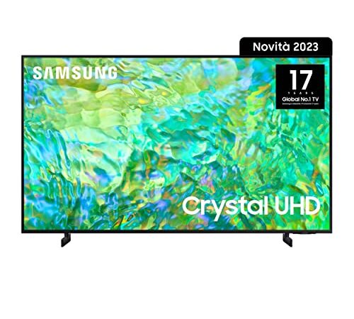 Samsung TV UE85CU8070UXZT Crystal UHD 4K, Smart TV 85" Processore Crystal 4K, HDR, Adaptive Sound, AirSlim Design, Integrato con Bixby e Alexa compatibile con Google Assistant, Black 2023