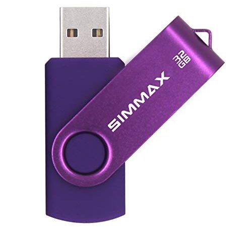 SIMMAX Chiavetta USB 32GB Pen Drive Girevole USB 2.0 Unità Memoria Flash (32GB Viola)