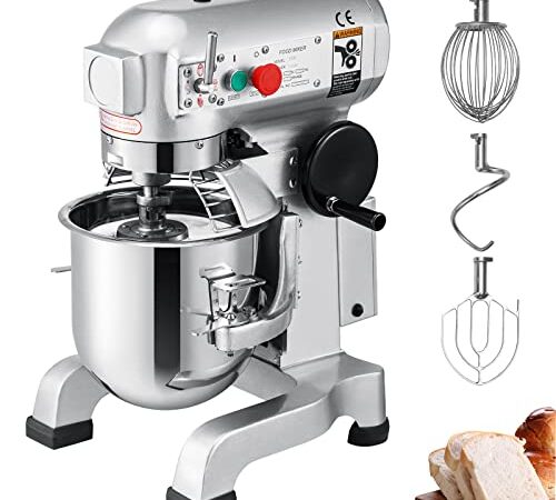 VEVOR Robot da Cucina Elettrico 10L Impastatrice Planetaria 450W,Miscelatore Professionale Regolabile Grinder,Impastatrice Elettrica da Cucina,Stand Mixer